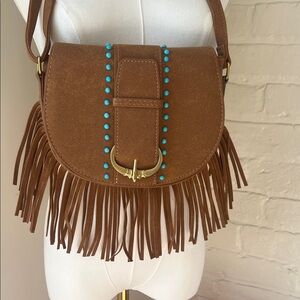 Brown Fringe Crossbody Bag